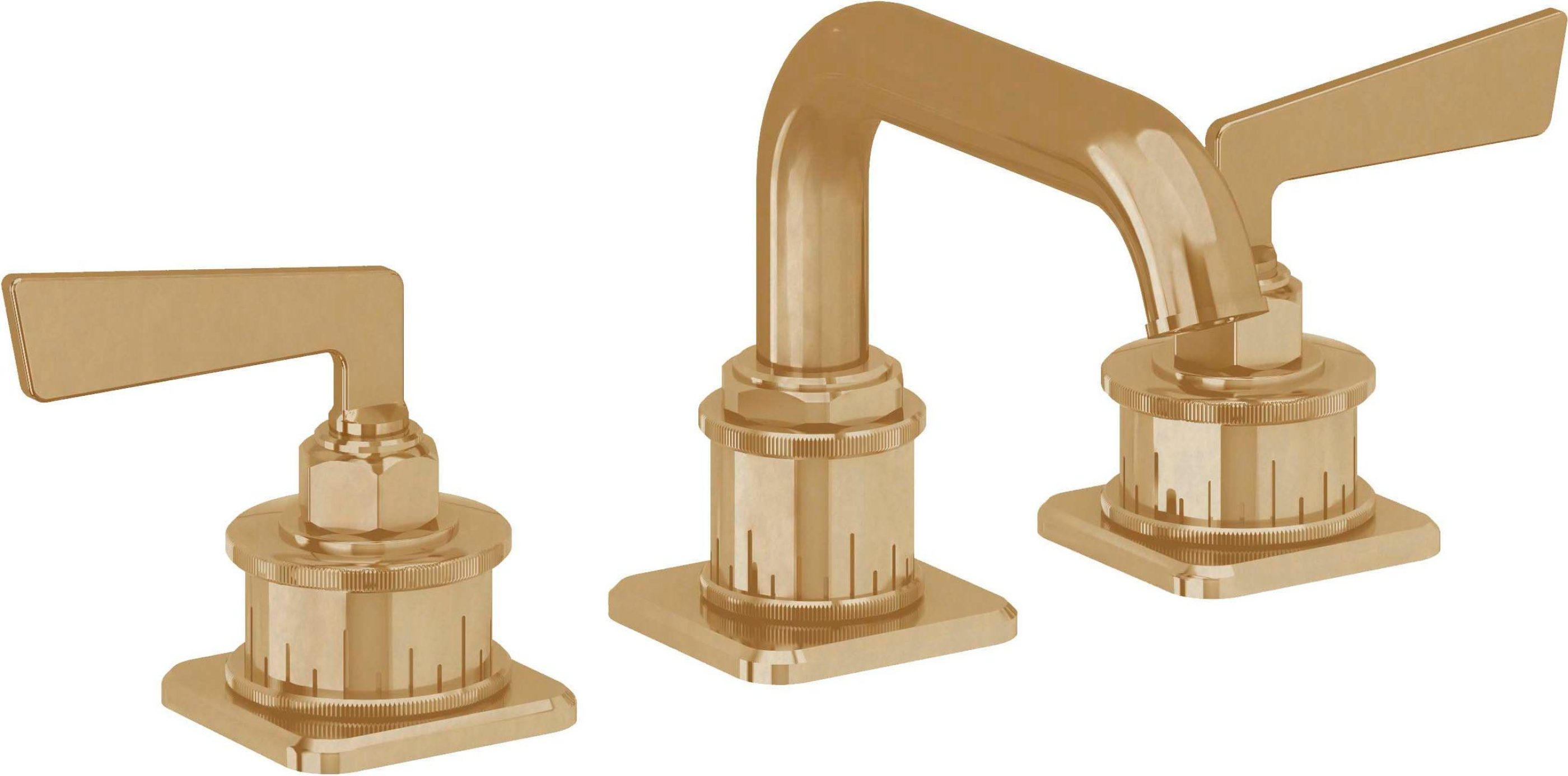 California Faucets - 8502-BBU - 8" Widespread Lavatory Faucet - Burnished Brass Uncoated - Steampunk Bay