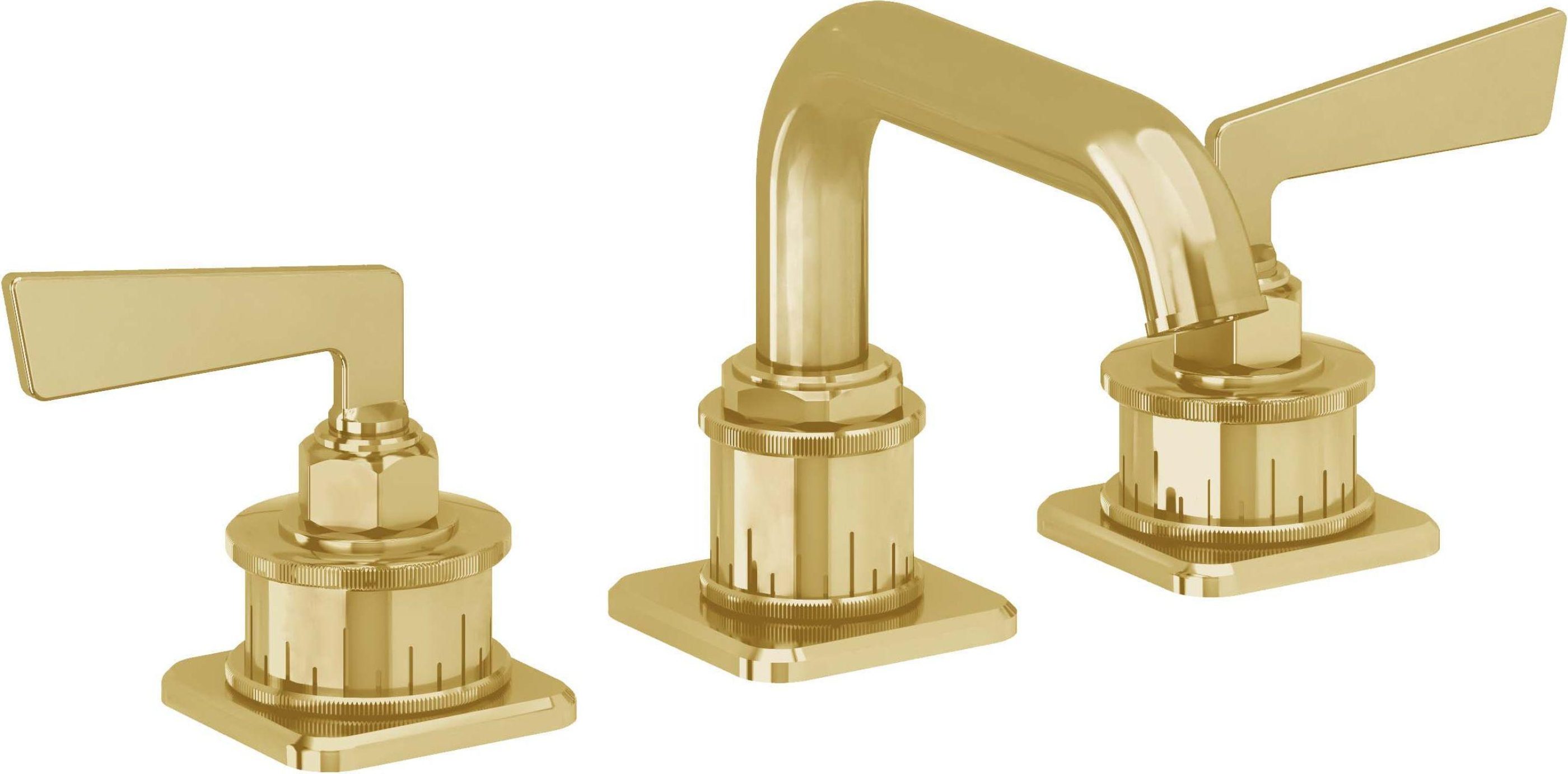 California Faucets - 8502-LPG - 8" Widespread Lavatory Faucet - Lifetime Polished Gold (PVD) - Steampunk Bay