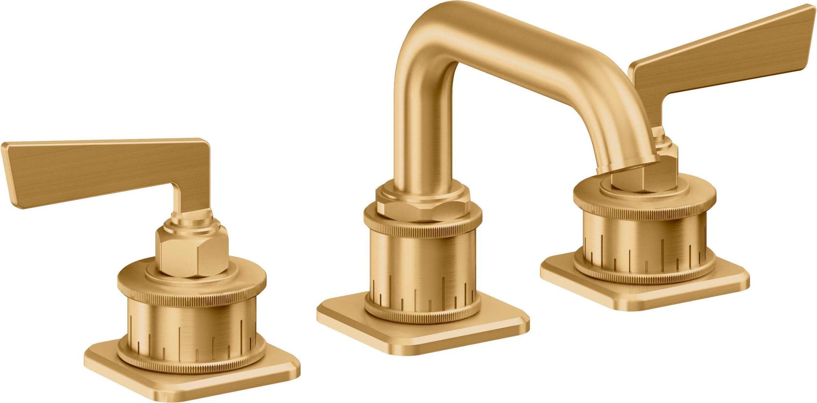 California Faucets - 8502-LSG - 8" Widespread Lavatory Faucet - Lifetime Satin Gold (PVD) - Steampunk Bay