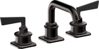 California Faucets - 8502ZBF-MBLK - 8" Widespread Lavatory Faucet with Completely Finished ZeroDrain - Matte Black - Steampunk Bay