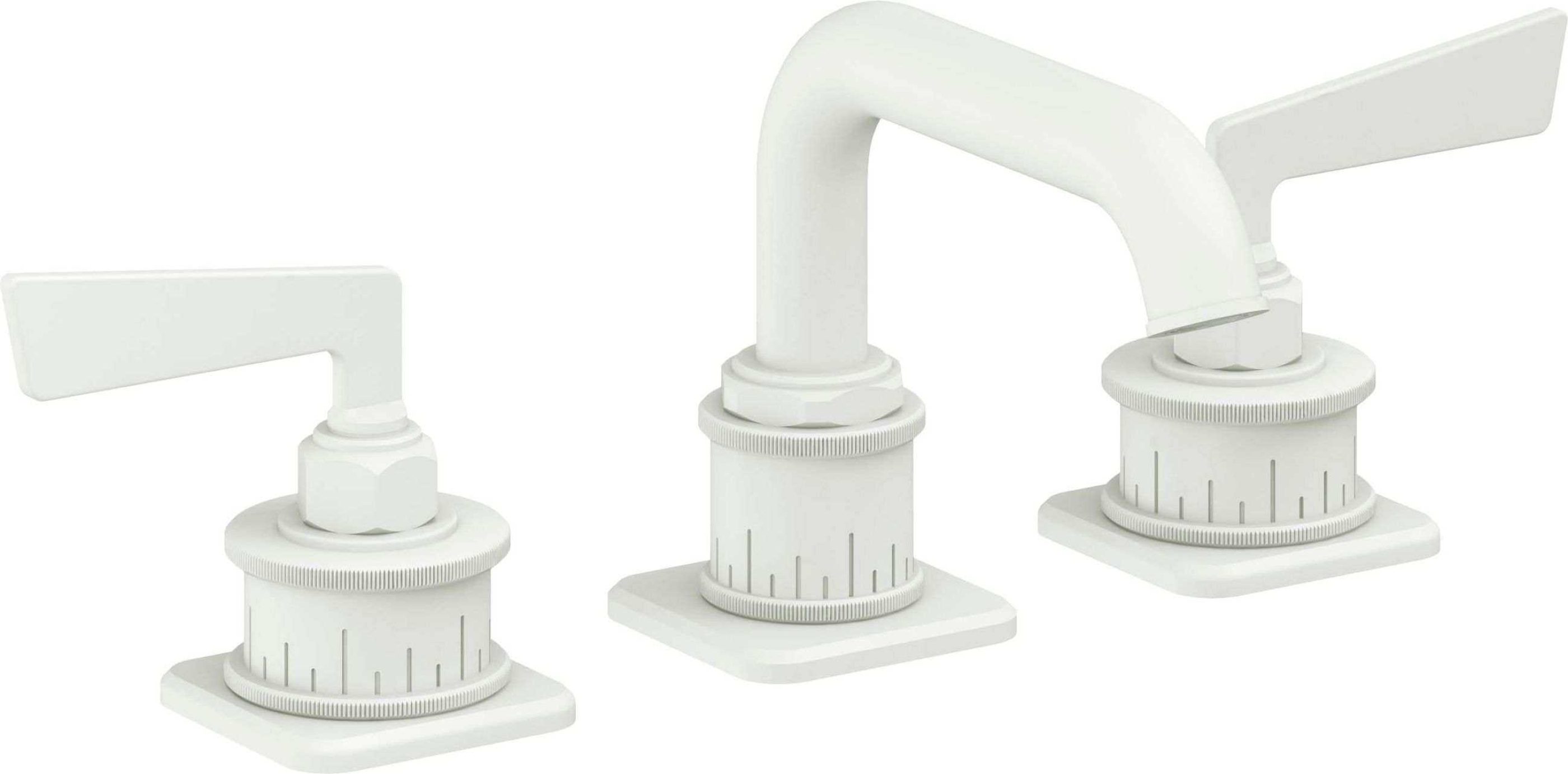 California Faucets - 8502ZBF-MWHT - 8" Widespread Lavatory Faucet with Completely Finished ZeroDrain - Matte White - Steampunk Bay