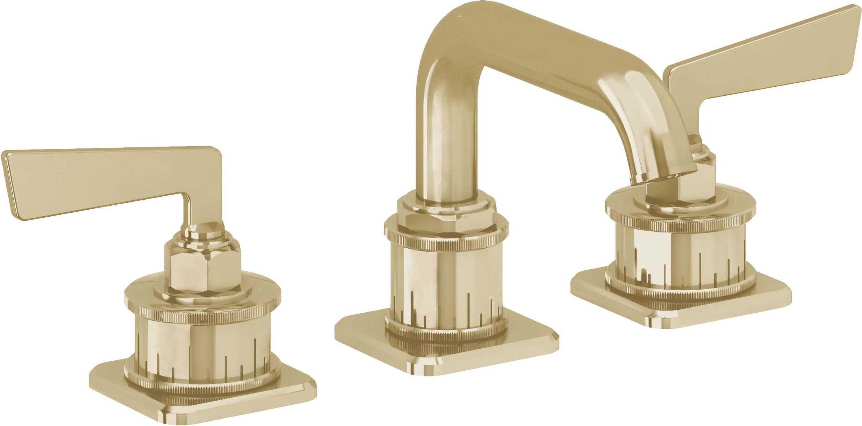 California Faucets - 8502-PBU - 8" Widespread Lavatory Faucet - Polished Brass Uncoated - Steampunk Bay