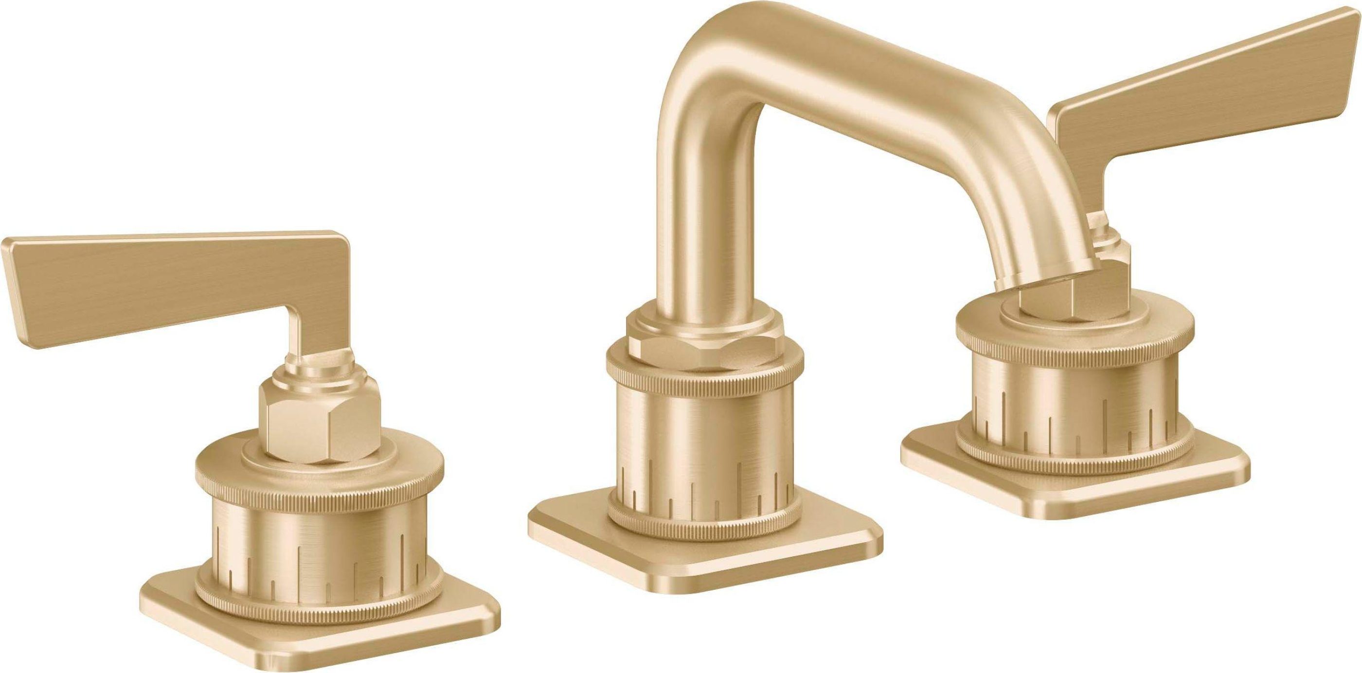 California Faucets - 8502-SB - 8" Widespread Lavatory Faucet - Satin Brass (PVD) - Steampunk Bay