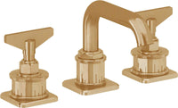 California Faucets - 8502B-BBU - 8" Widespread Lavatory Faucet - Burnished Brass Uncoated - Steampunk Bay