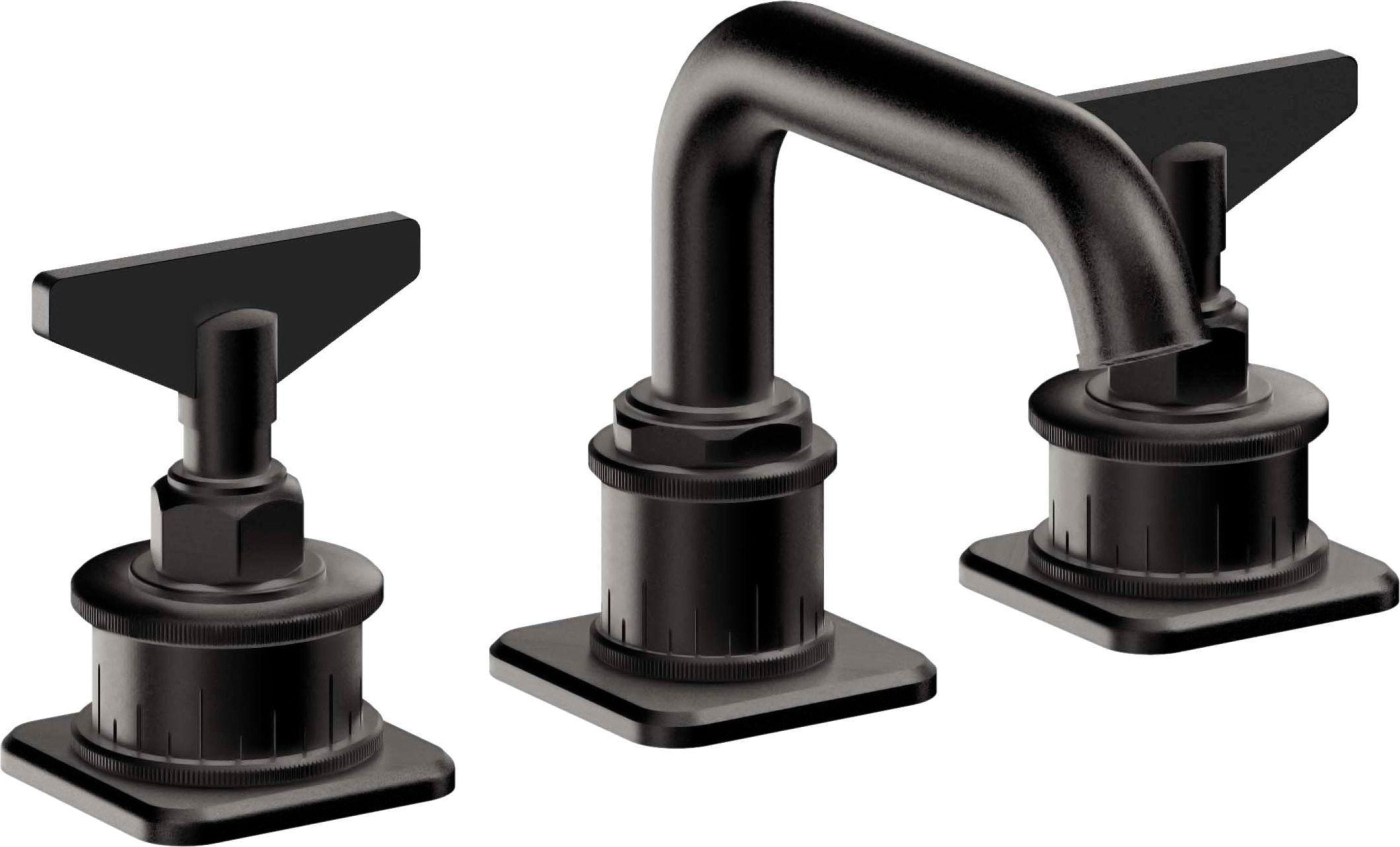 California Faucets - 8502B-MBLK - 8" Widespread Lavatory Faucet - Matte Black - Steampunk Bay