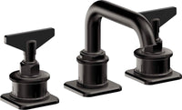 California Faucets - 8502BZBF-MBLK - 8" Widespread Lavatory Faucet with Completely Finished ZeroDrain - Matte Black - Steampunk Bay