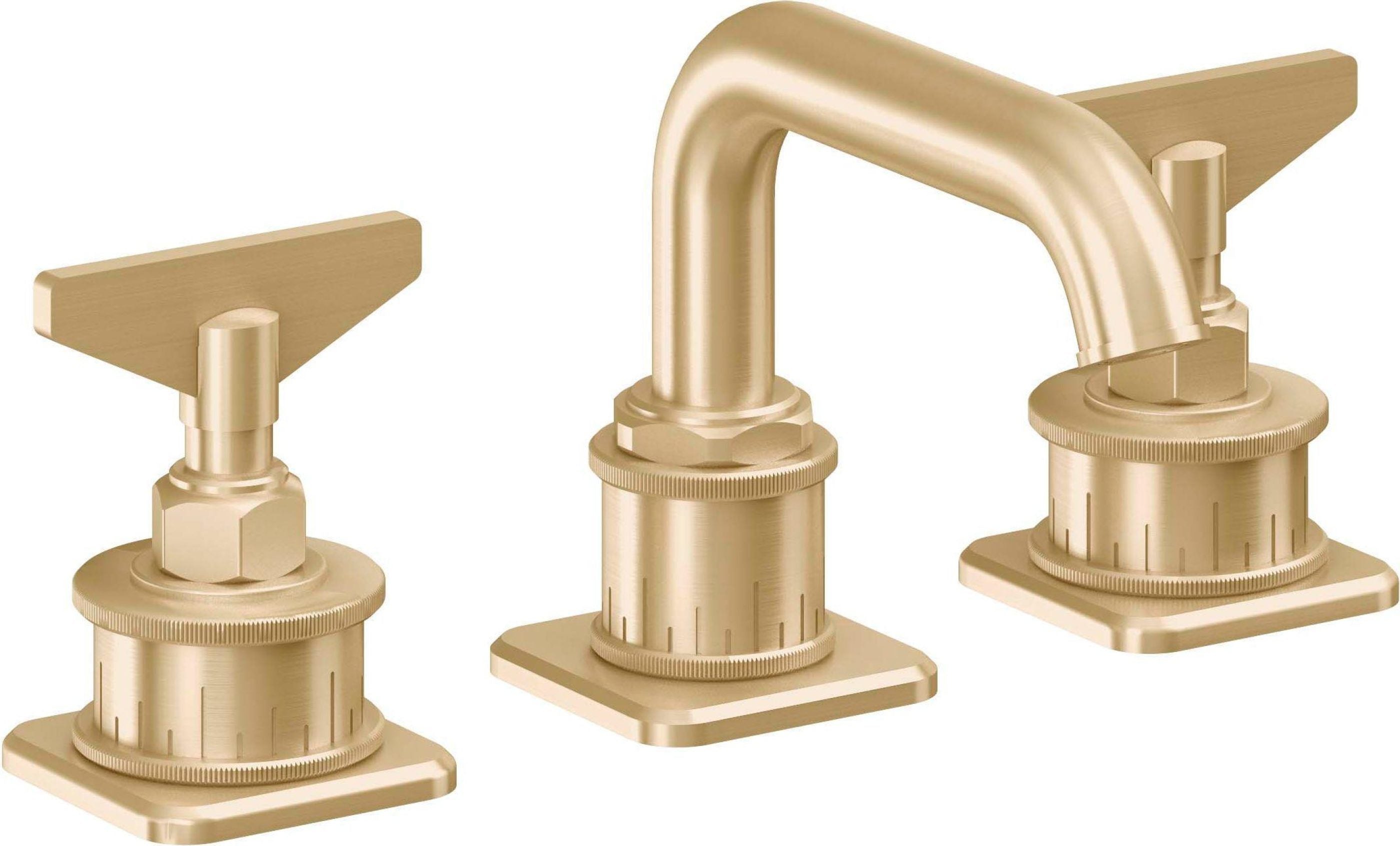 California Faucets - 8502B-SB - 8" Widespread Lavatory Faucet - Satin Brass (PVD) - Steampunk Bay