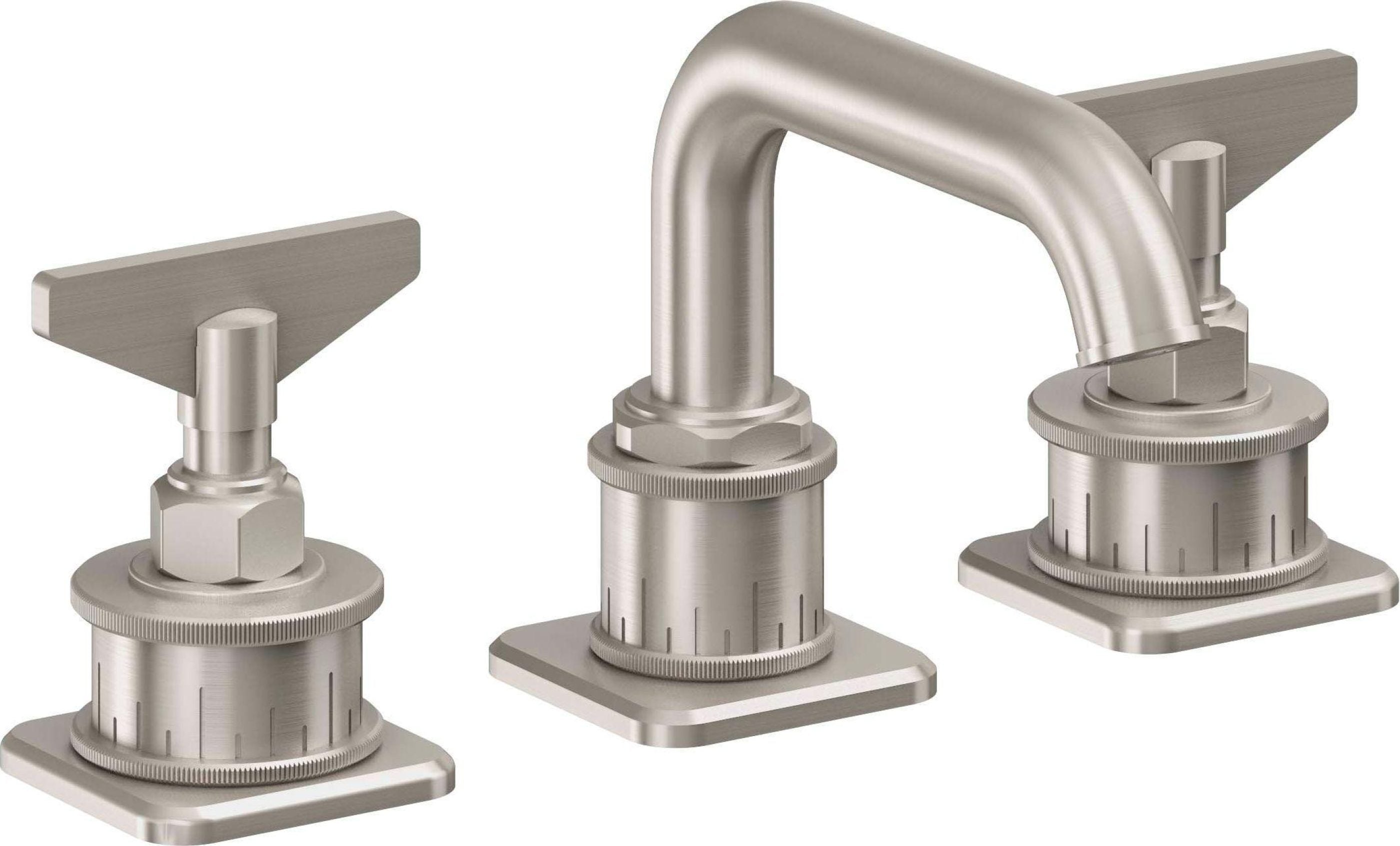 California Faucets - 8502B-USS - 8" Widespread Lavatory Faucet - Ultra Stainless Steel (PVD) - Steampunk Bay