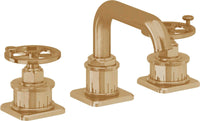 California Faucets - 8502WZB-BBU - 8" Widespread Lavatory Faucet with ZeroDrain - Burnished Brass Uncoated - Steampunk Bay