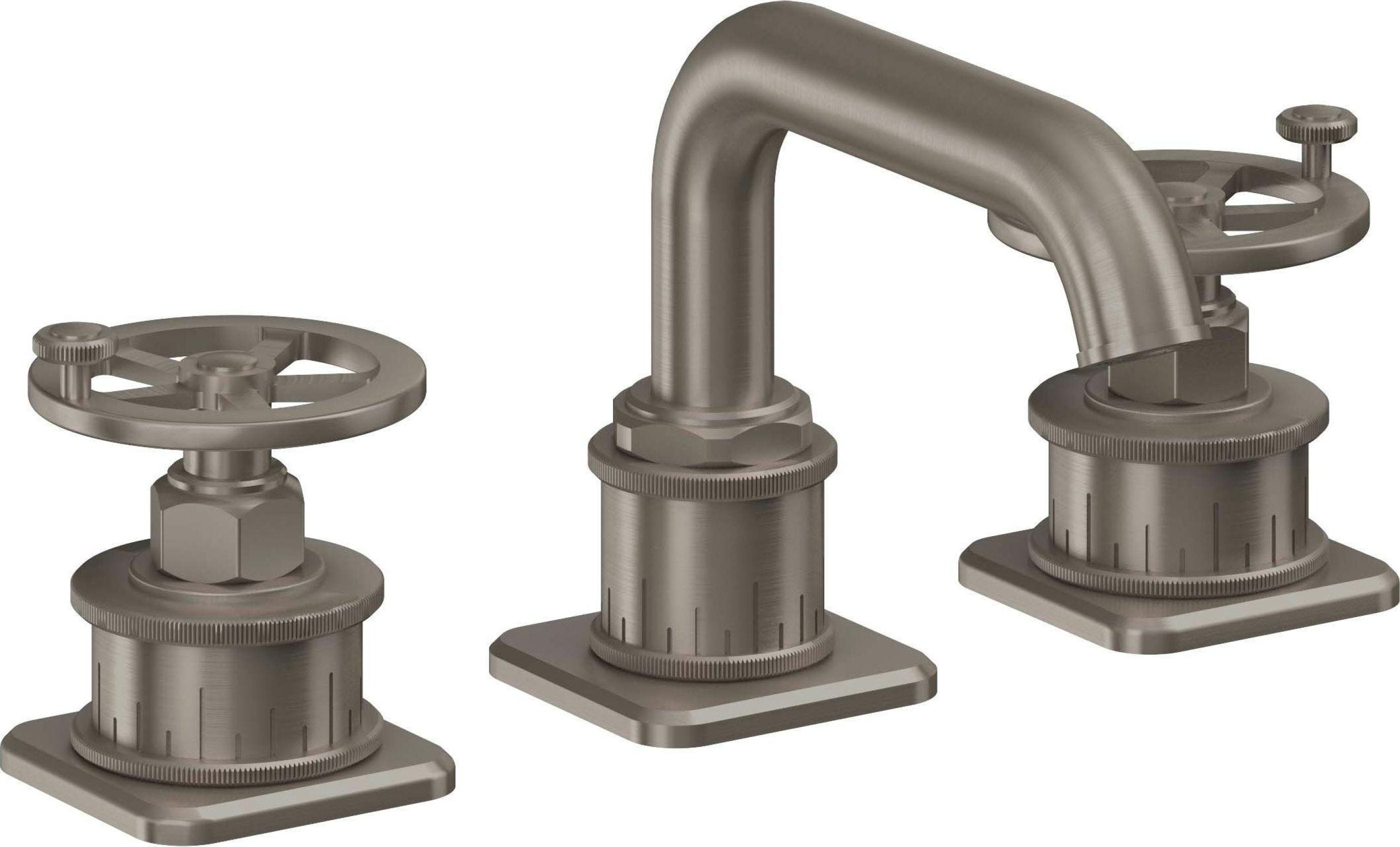 California Faucets - 8502W-GRP - 8" Widespread Lavatory Faucet - Graphite (PVD) - Steampunk Bay