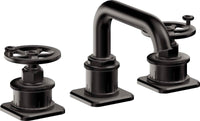 California Faucets - 8502WZBF-MBLK - 8" Widespread Lavatory Faucet with Completely Finished ZeroDrain - Matte Black - Steampunk Bay