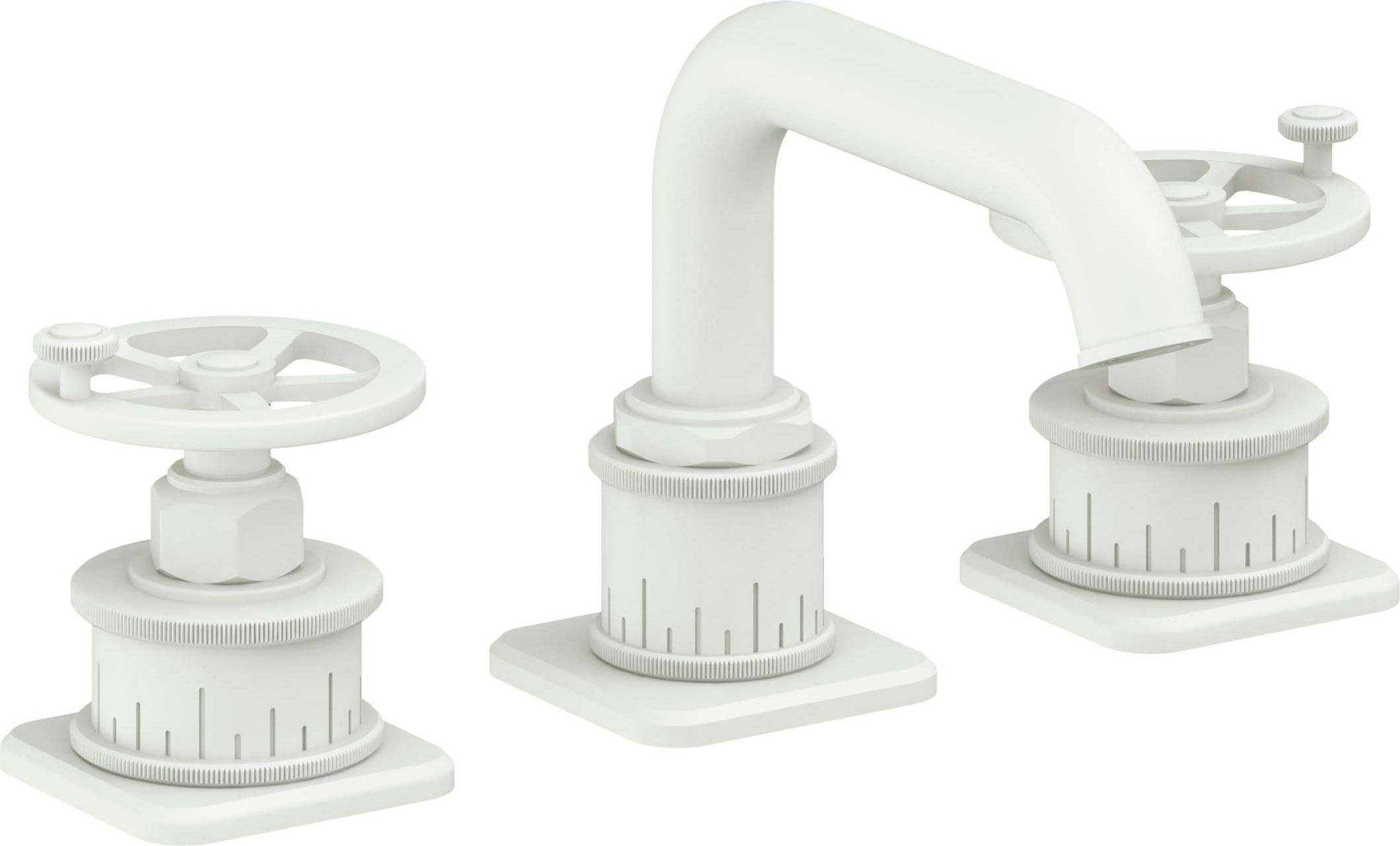 California Faucets - 8502W-MWHT - 8" Widespread Lavatory Faucet - Matte White - Steampunk Bay