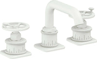 California Faucets - 8502WZBF-MWHT - 8" Widespread Lavatory Faucet with Completely Finished ZeroDrain - Matte White - Steampunk Bay