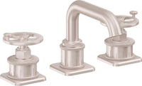 California Faucets - 8502W-SN - 8" Widespread Lavatory Faucet - Satin Nickel  - Steampunk Bay