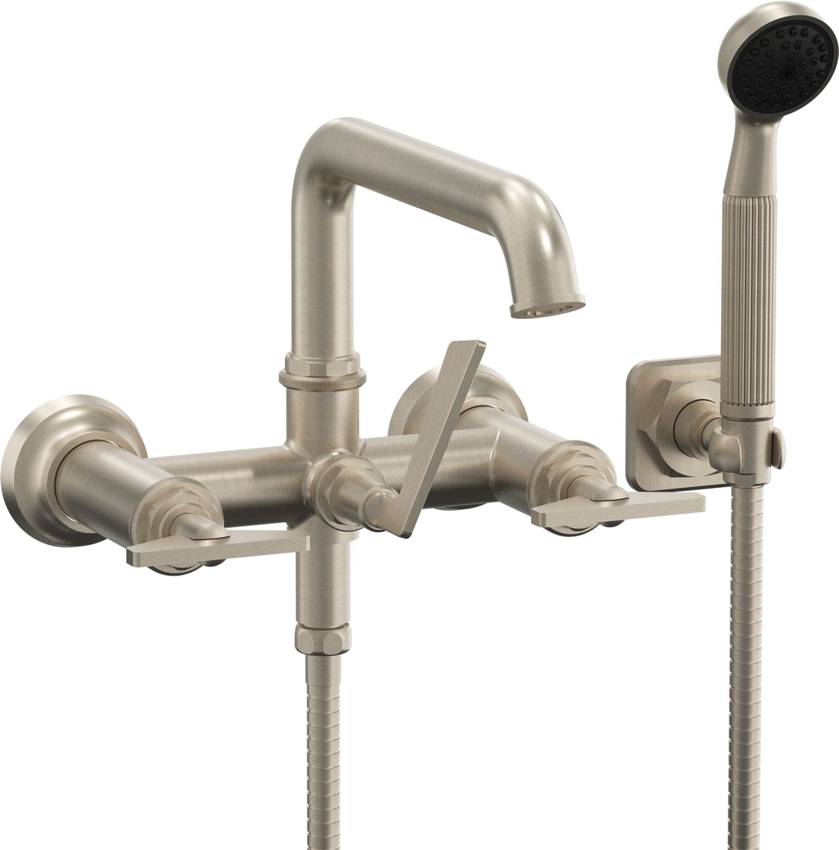 California Faucets - 8508B-ETW.20-SN - Wall Mount Tub Filler - Satin Nickel  - Steampunk Bay