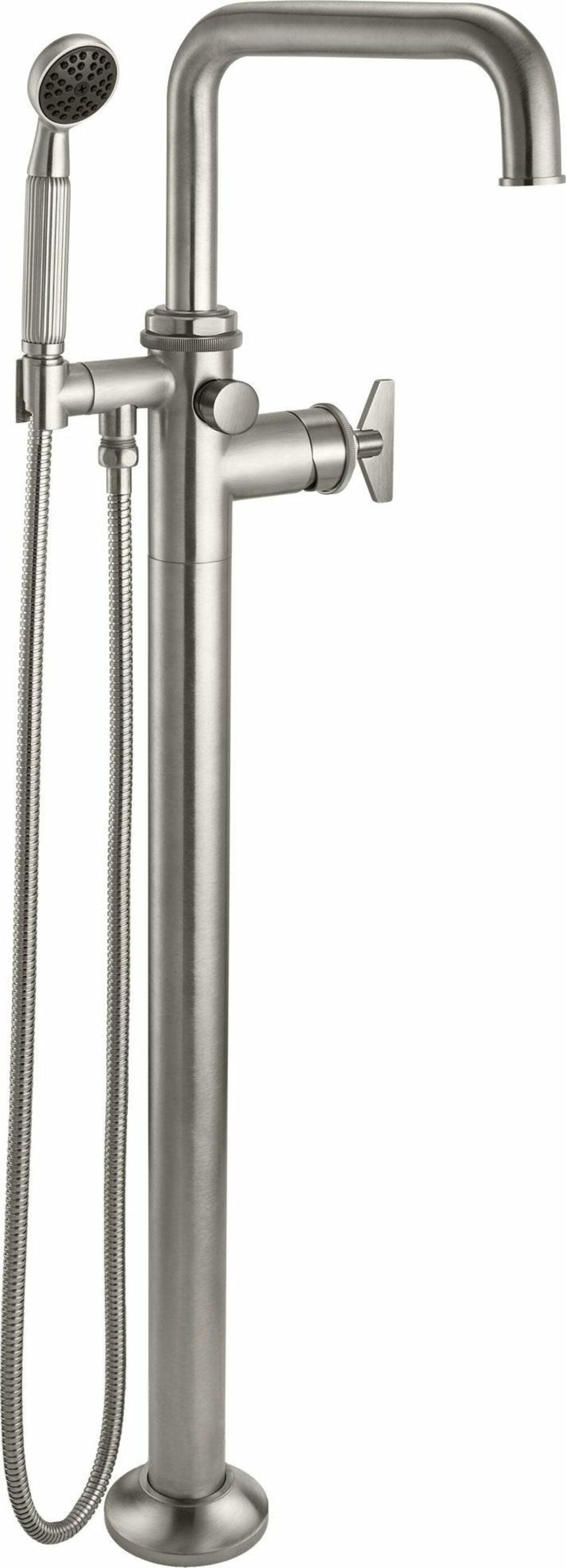California Faucets - 8511B.20-SN - Single Hole Floor Mount Tub Filler - Satin Nickel  - Steampunk Bay