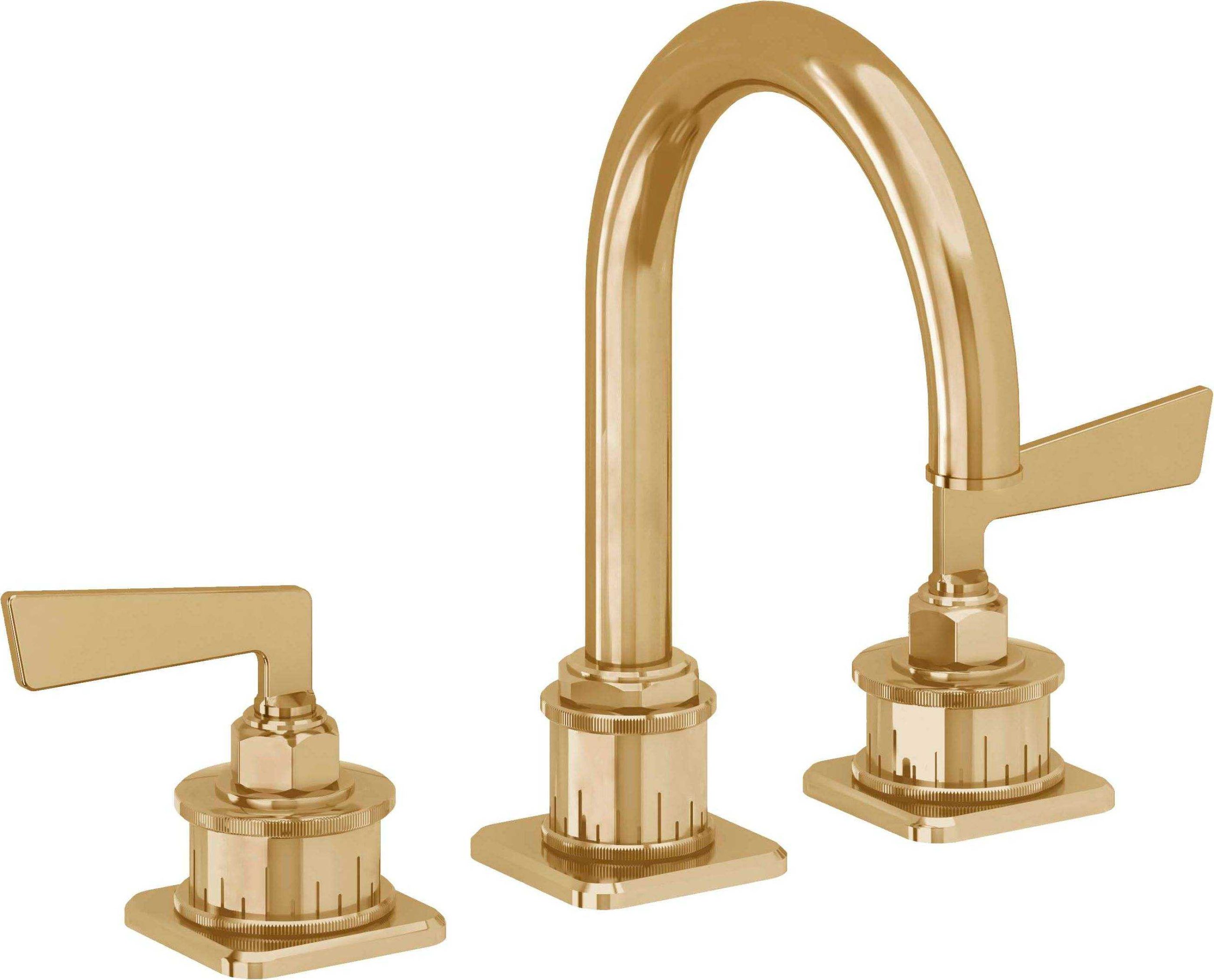 California Faucets - 8602ZB-FRG - 8" Widespread Lavatory Faucet with ZeroDrain - French Gold (PVD) - Steampunk Bay