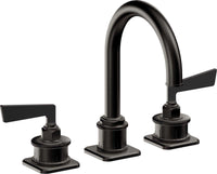 California Faucets - 8602ZBF-MBLK - 8" Widespread Lavatory Faucet with Completely Finished ZeroDrain - Matte Black - Steampunk Bay