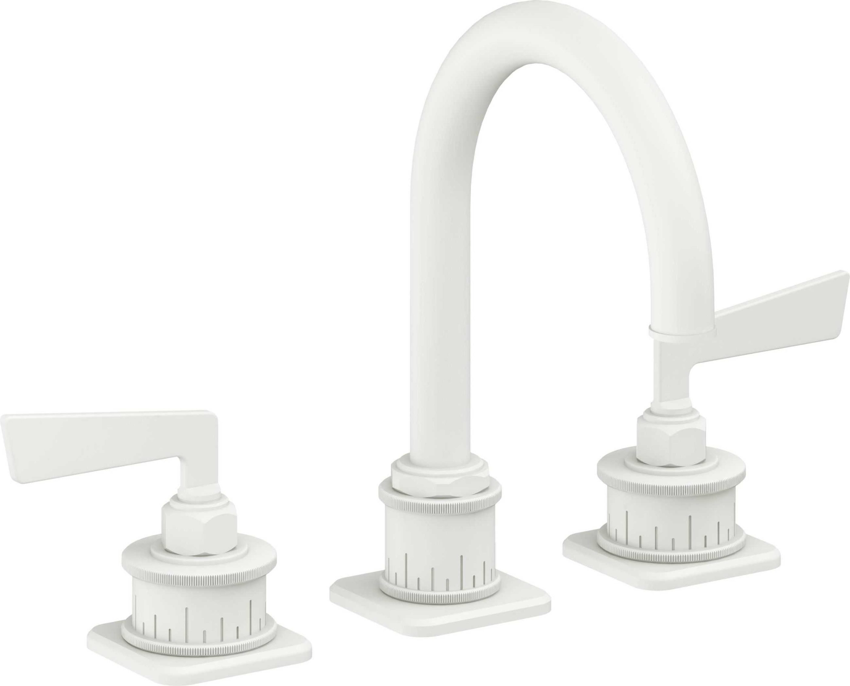 California Faucets - 8602ZB-MWHT - 8" Widespread Lavatory Faucet with ZeroDrain - Matte White - Steampunk Bay