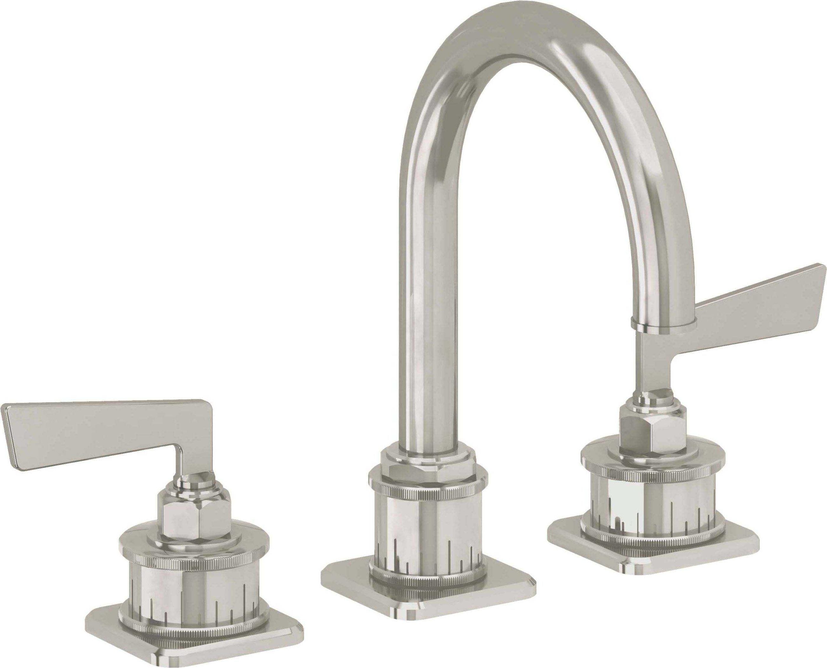 California Faucets - 8602ZBF-PN - 8" Widespread Lavatory Faucet with Completely Finished ZeroDrain - Polished Nickel (PVD) - Steampunk Bay