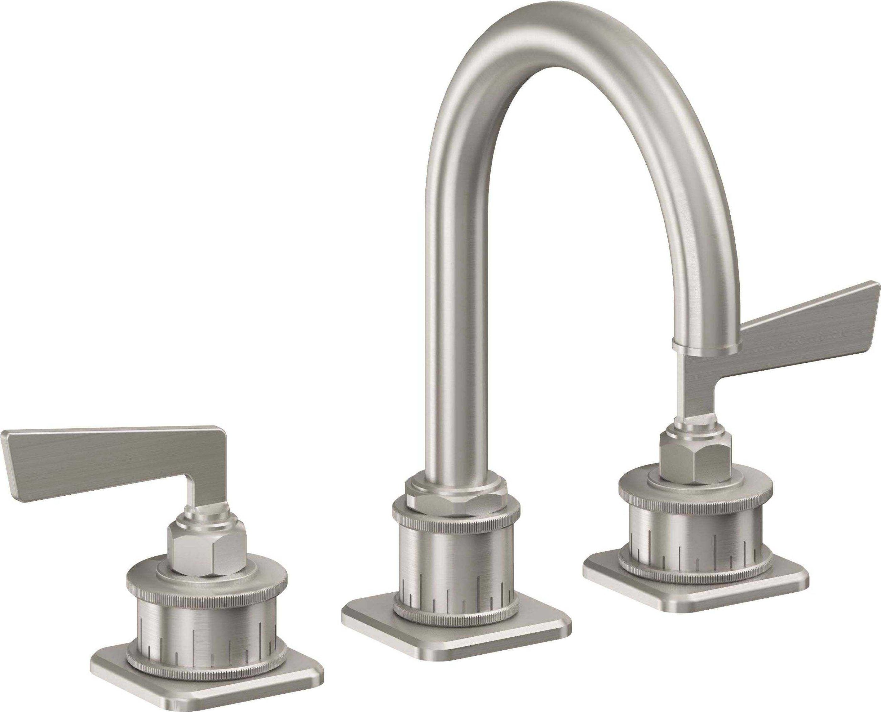 California Faucets - 8602ZB-USS - 8" Widespread Lavatory Faucet with ZeroDrain - Ultra Stainless Steel (PVD) - Steampunk Bay