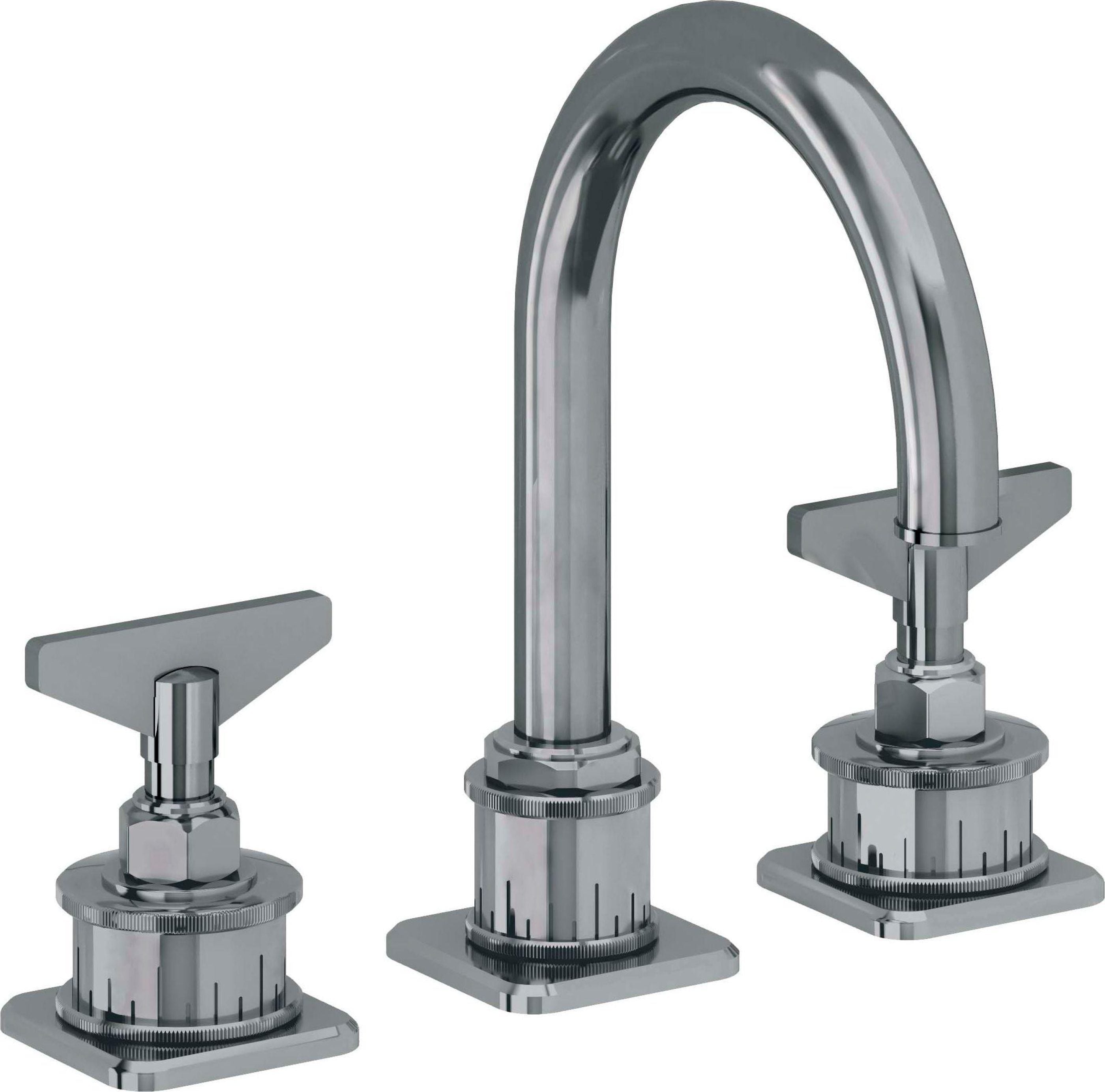 California Faucets - 8602BZBF-BLKN - 8" Widespread Lavatory Faucet with Completely Finished ZeroDrain - Black Nickel (PVD) - Steampunk Bay