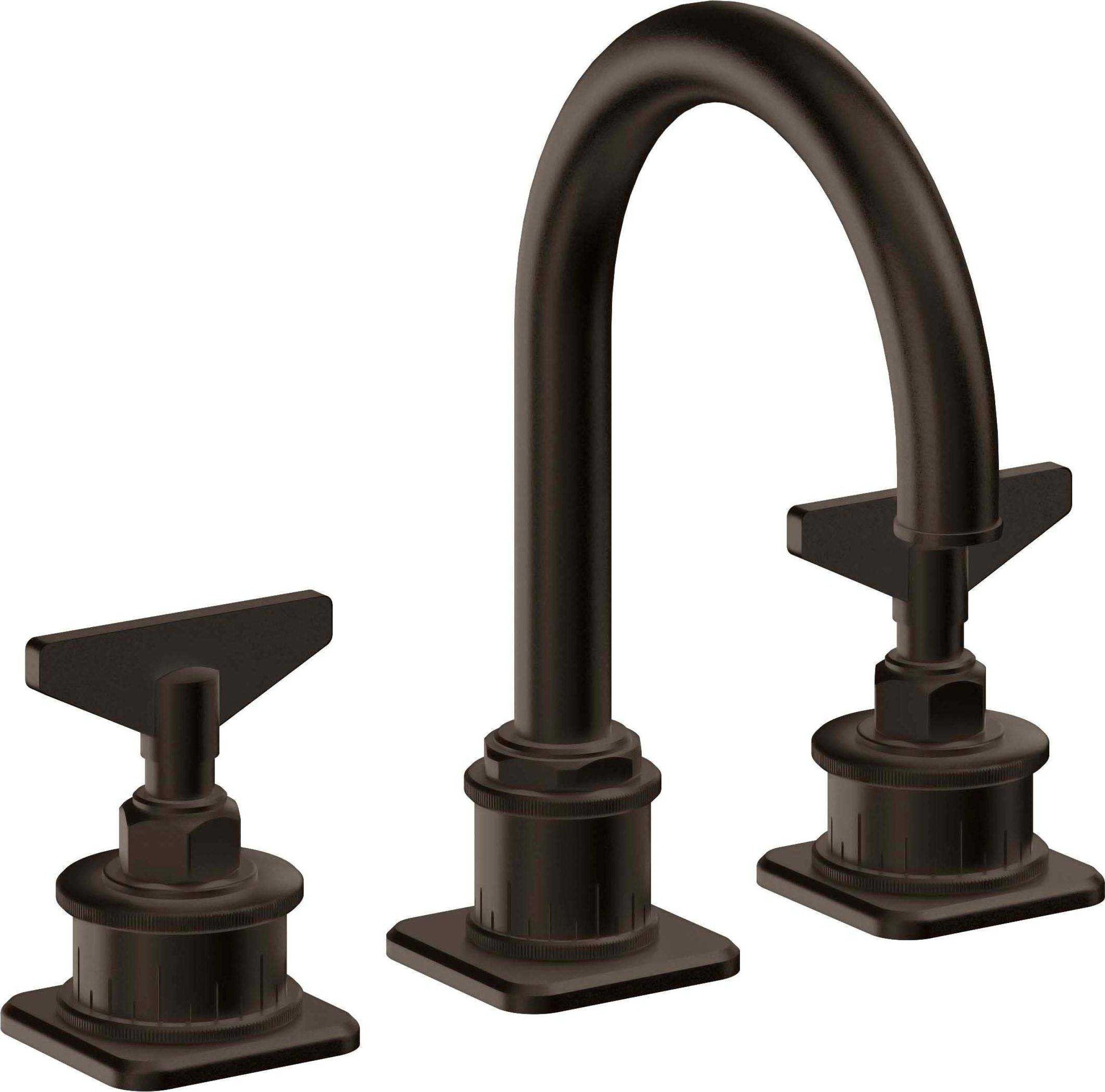 California Faucets - 8602BZBF-BTB - 8" Widespread Lavatory Faucet with Completely Finished ZeroDrain - Bella Terra Bronze - Steampunk Bay