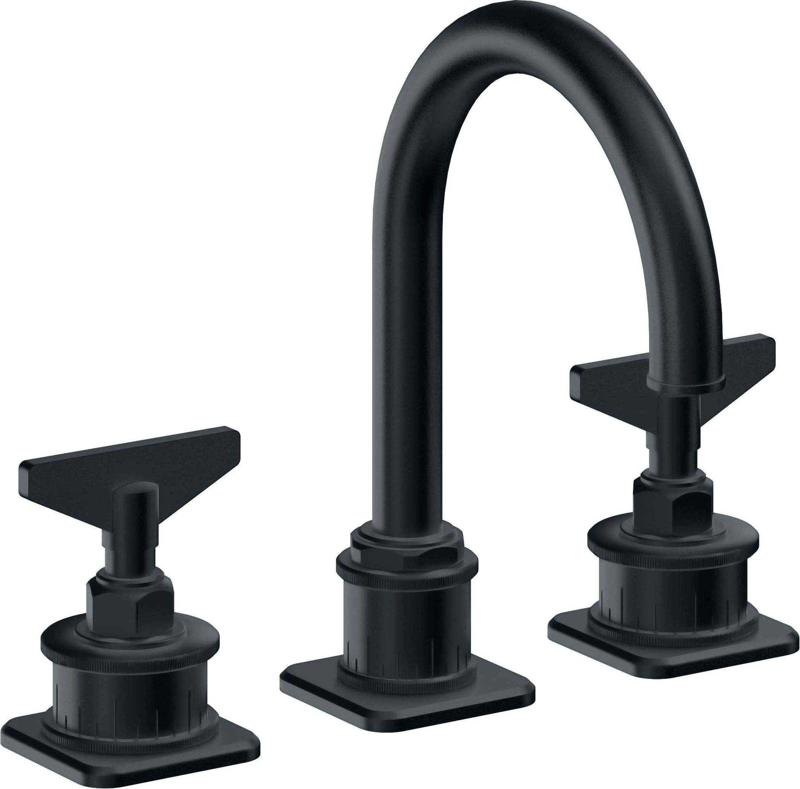 California Faucets - 8602BZBF-CB - 8" Widespread Lavatory Faucet with Completely Finished ZeroDrain - Carbon (PVD) - Steampunk Bay