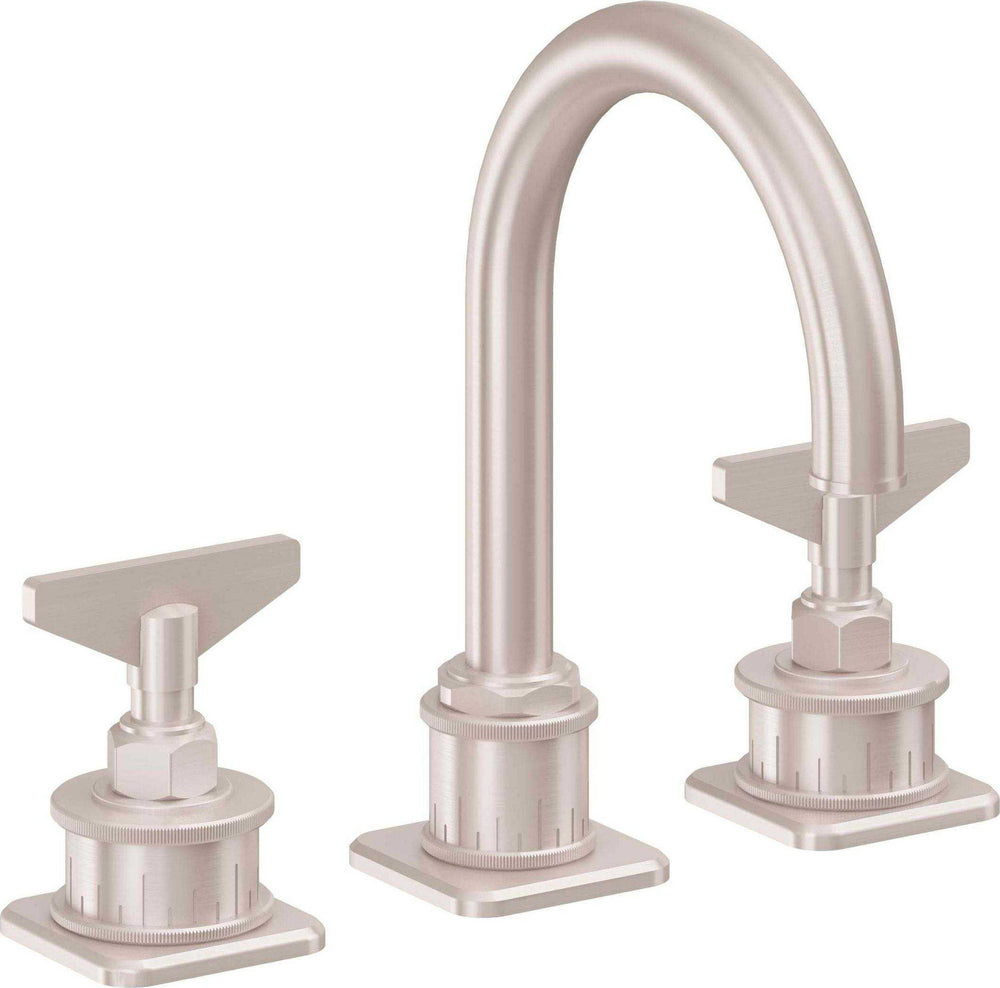 California Faucets - 8602B-SN - 8" Widespread Lavatory Faucet - Satin Nickel  - Steampunk Bay