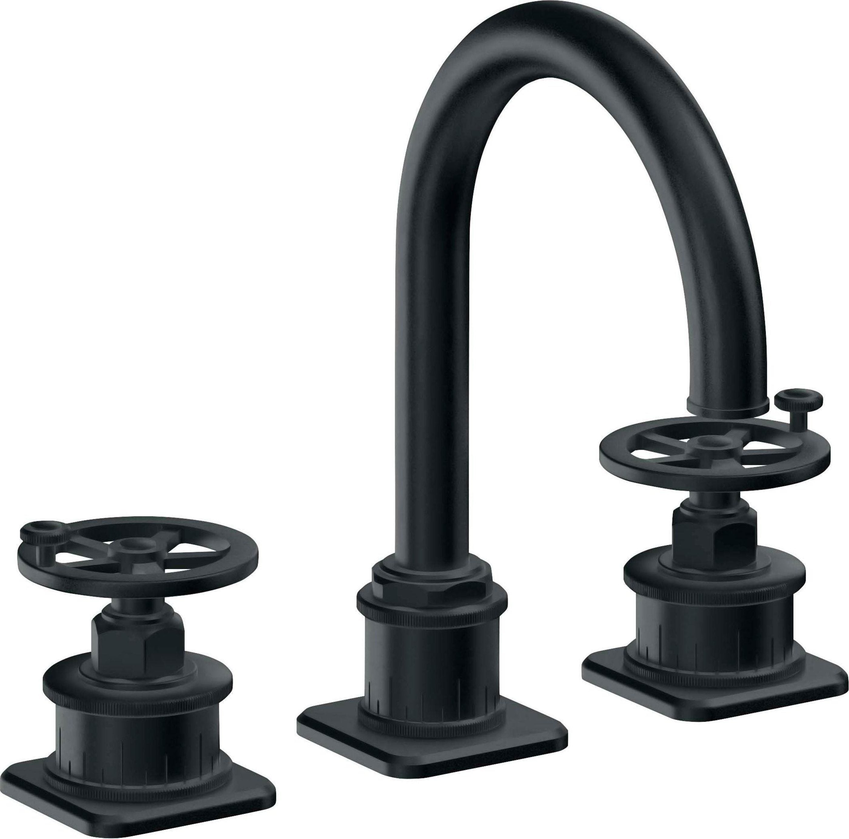 California Faucets - 8602WZB-CB - 8" Widespread Lavatory Faucet with ZeroDrain - Carbon (PVD) - Steampunk Bay