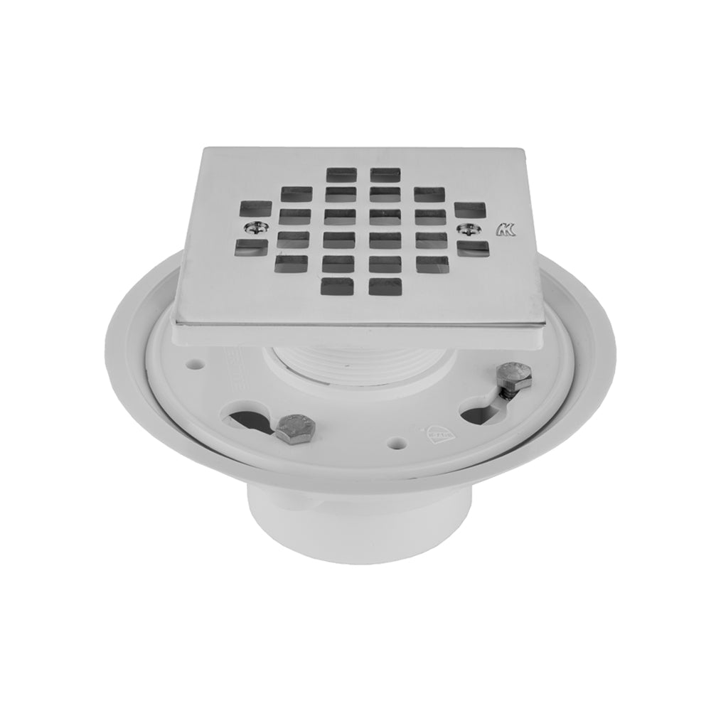 2" or 3" PVC Complete Square Shower Drain in Multiple Finishes