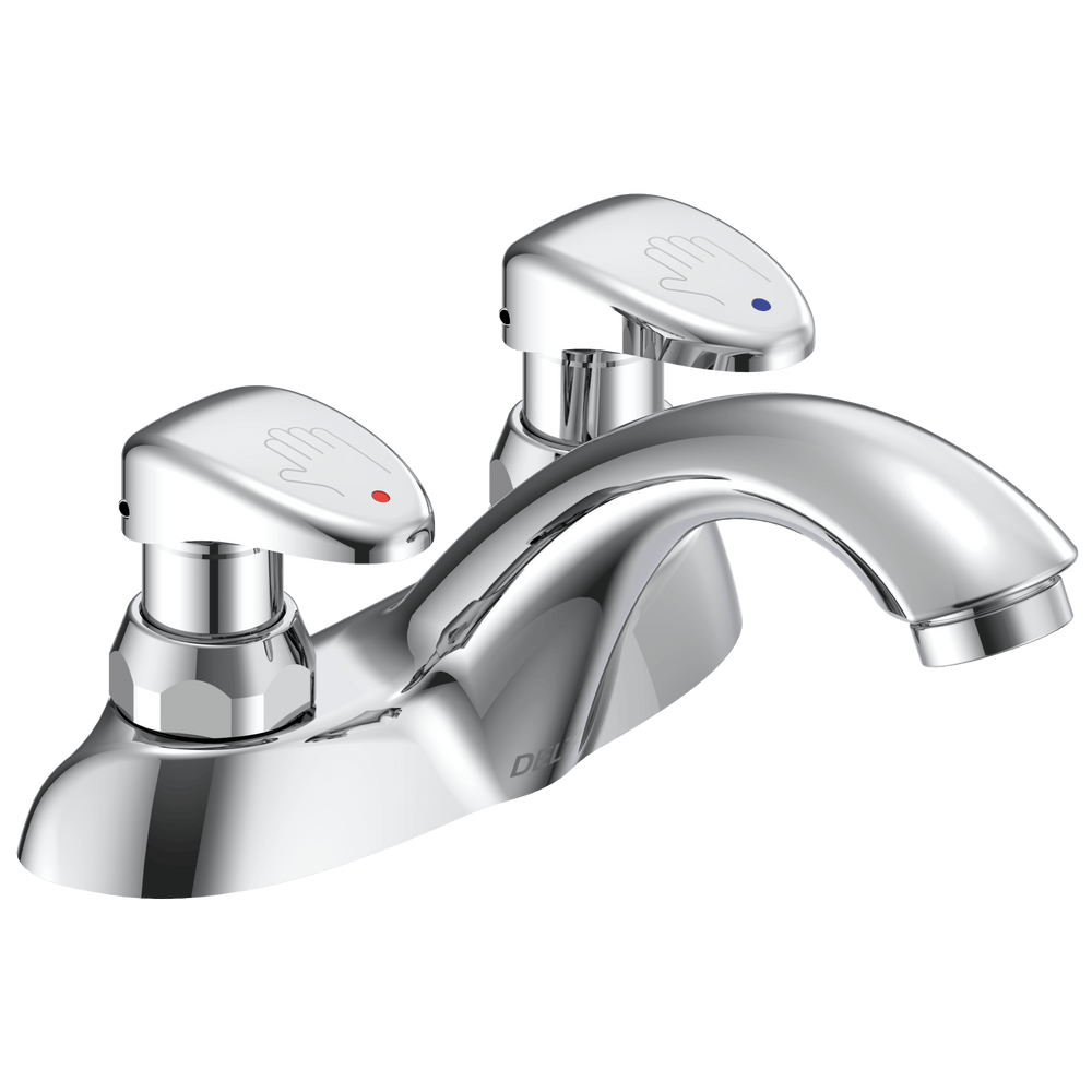 Commercial 86T: Two Handle Metering Slow-Close Bathroom Faucet