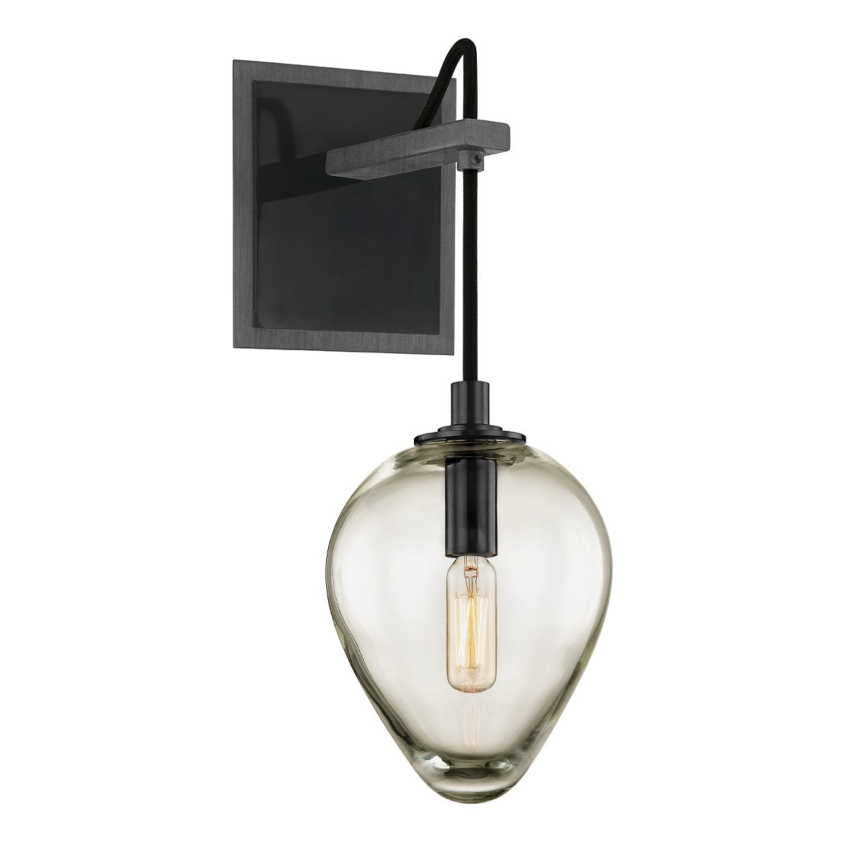 Troy Lighting - B6201-GRA/BCR - One Light Wall Sconce - Brixton - Graphite/Black Chrome