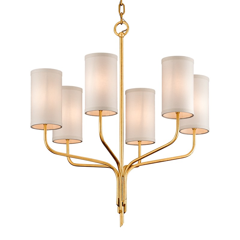 Troy Lighting - F6166-GL - Six Light Chandelier - Juniper - Gold Leaf