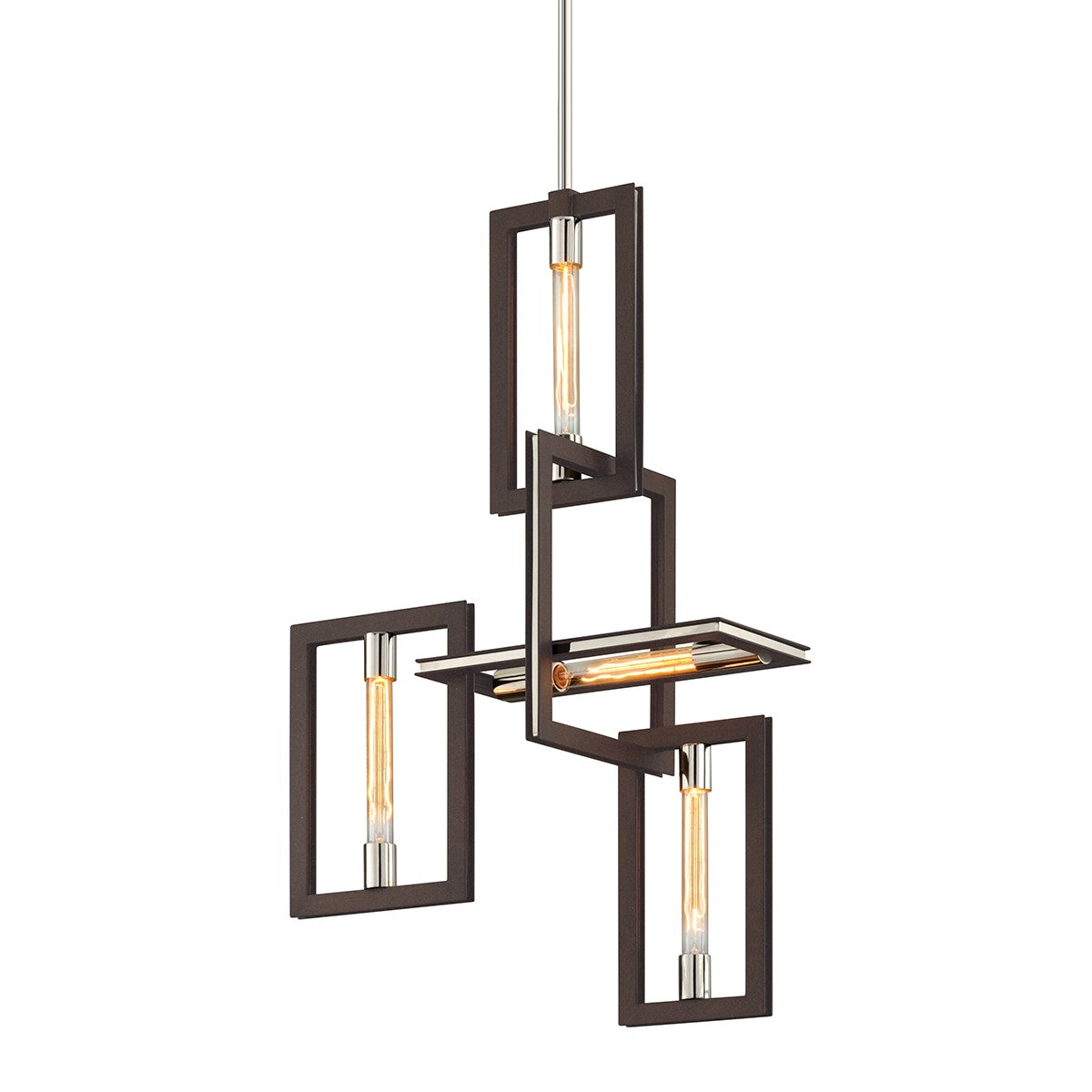 Troy Lighting - F6184-TBZ/SS - Four Light Chandelier - Enigma - Textured Bronze