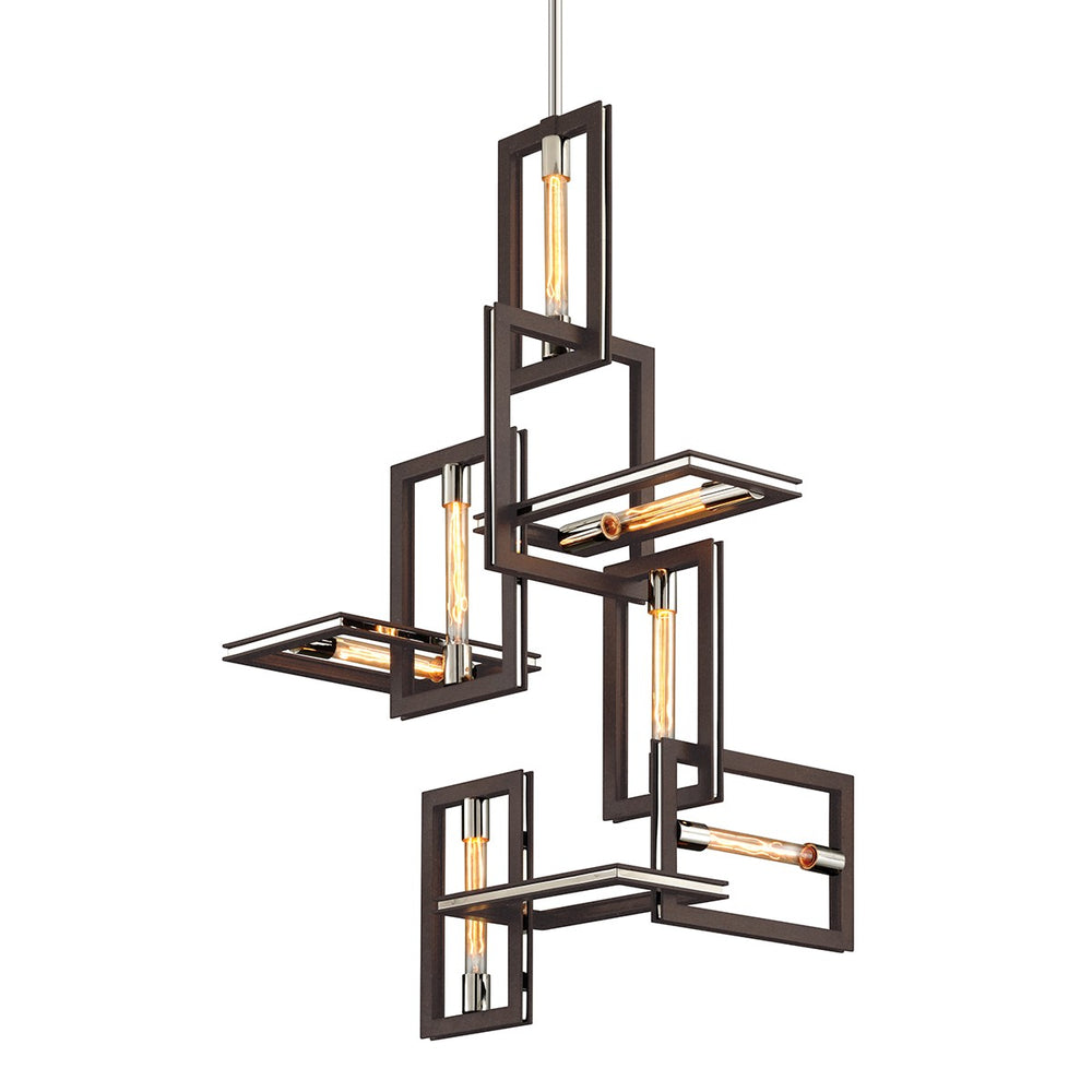 Troy Lighting - F6187-TBZ/SS - Seven Light Chandelier - Enigma - Textured Bronze