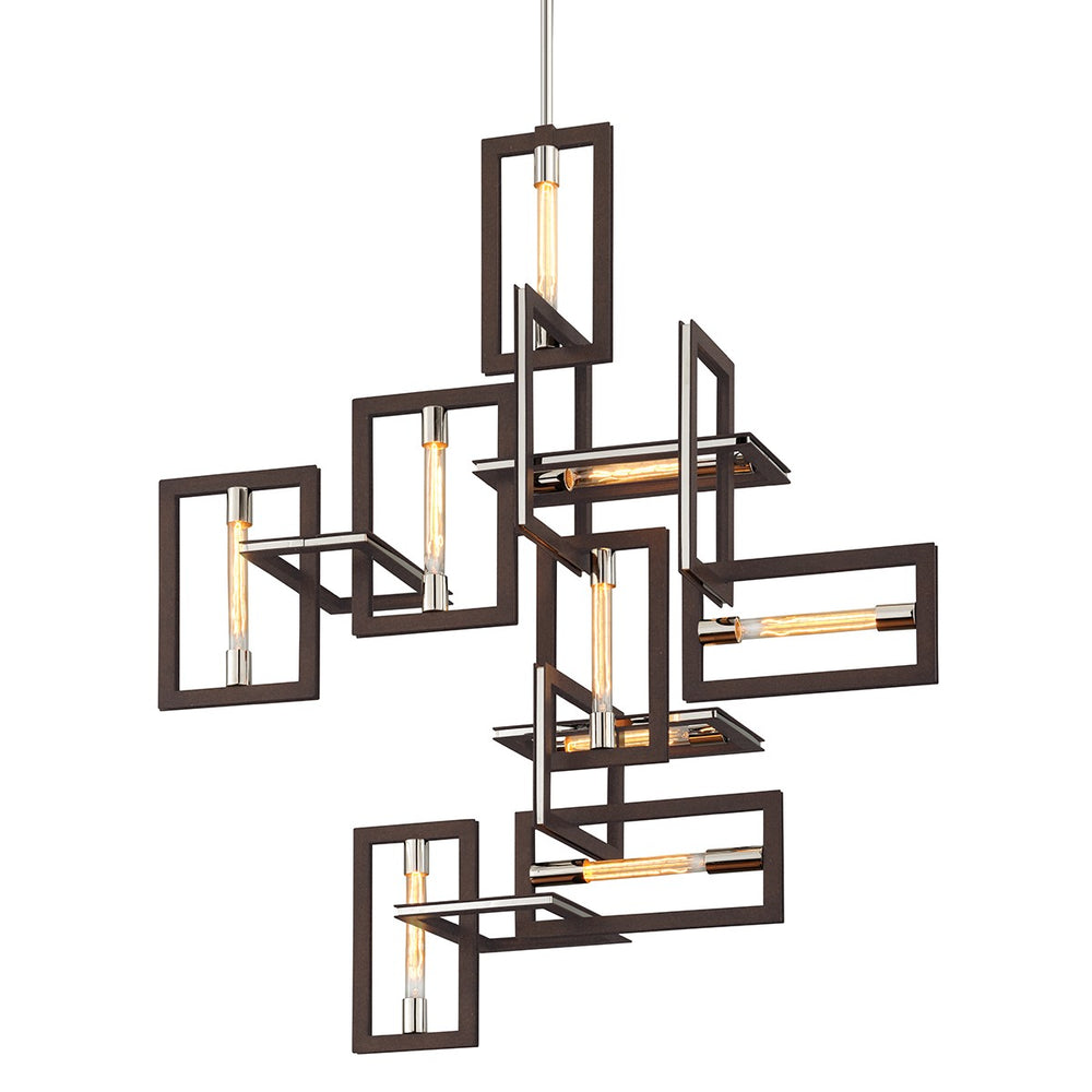 Troy Lighting - F6189 - Nine Light Chandelier - Enigma - Bronze With Polished Stainless