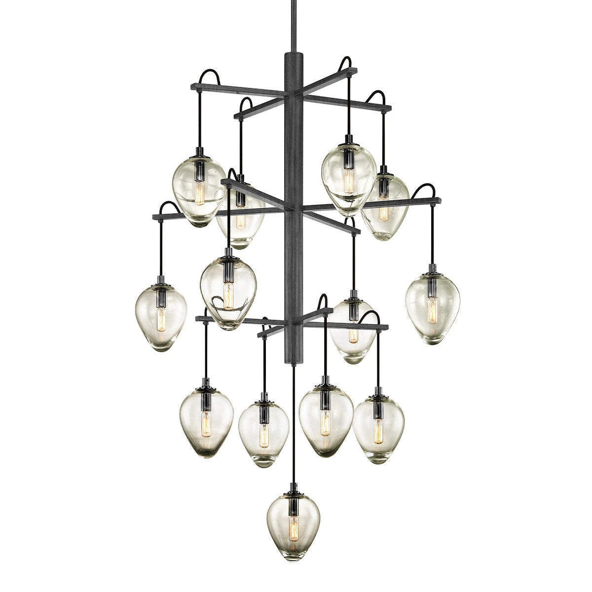 Troy Lighting - F6208-GRA/BCR - 13 Light Chandelier - Brixton - Graphite/Black Chrome