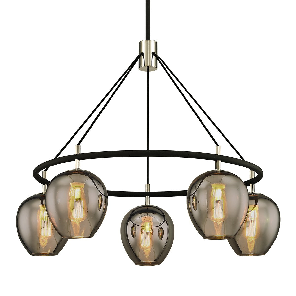 Troy Lighting - F6215-TBK/PN - Five Light Chandelier - Iliad - Carbide Blk & Pol Nickel