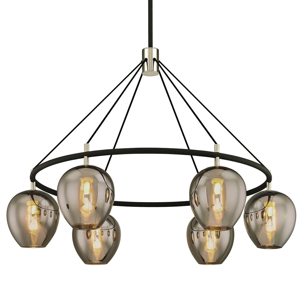 Troy Lighting - F6216-TBK/PN - Six Light Chandelier - Iliad - Textured Black & Polish Nickel