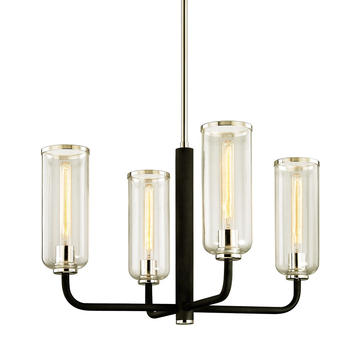 Troy Lighting - F6274 - Four Light Chandelier - Aeon - Carbide Blk & Pol Nickel