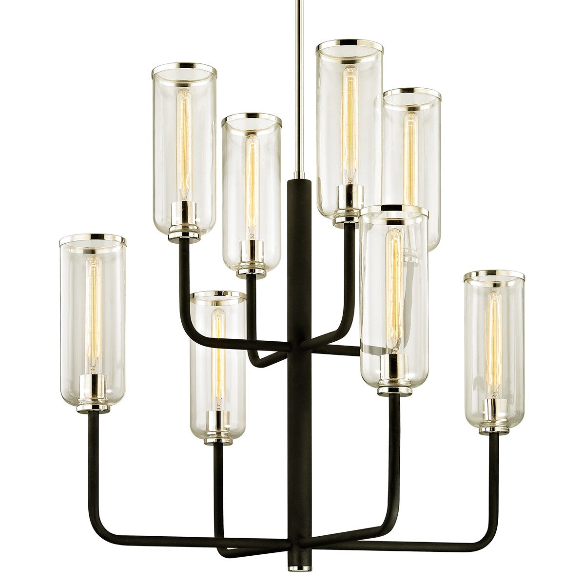 Troy Lighting - F6278-TBK/PN - Eight Light Chandelier - Aeon - Textured Black & Polish Nickel