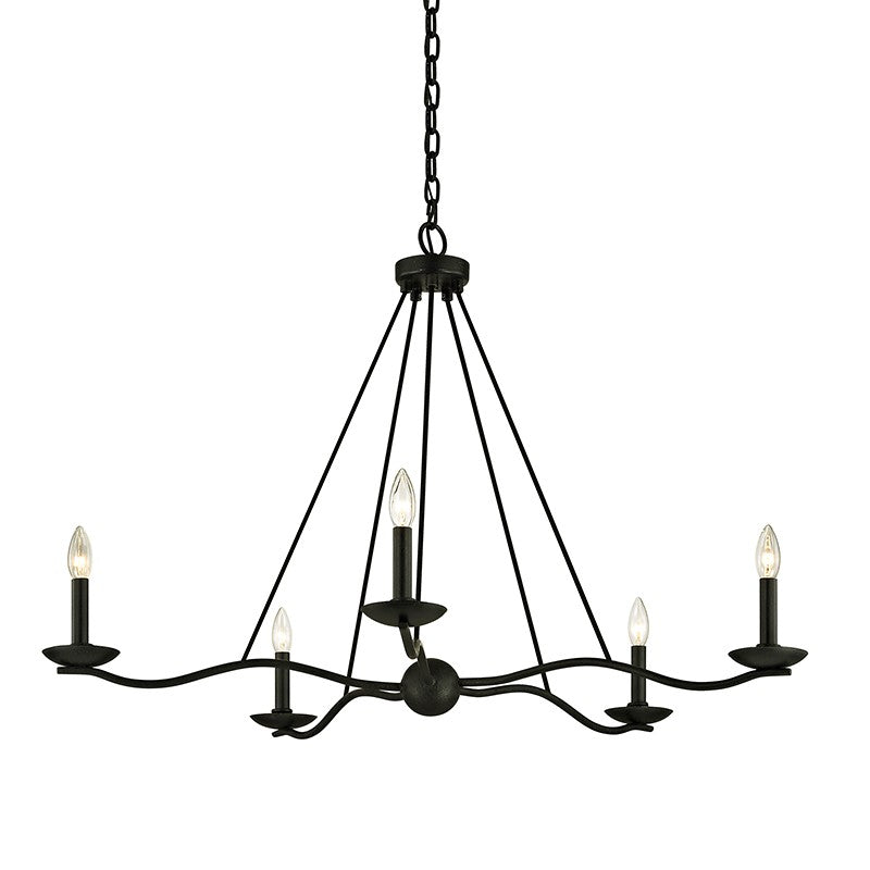 Troy Lighting - F6305-FOR - Five Light Chandelier - Sawyer - Forged Iron