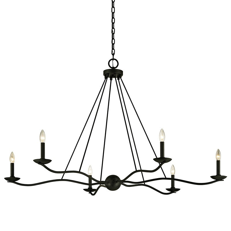 Troy Lighting - F6306-FOR - Six Light Chandelier - Sawyer - Forged Iron