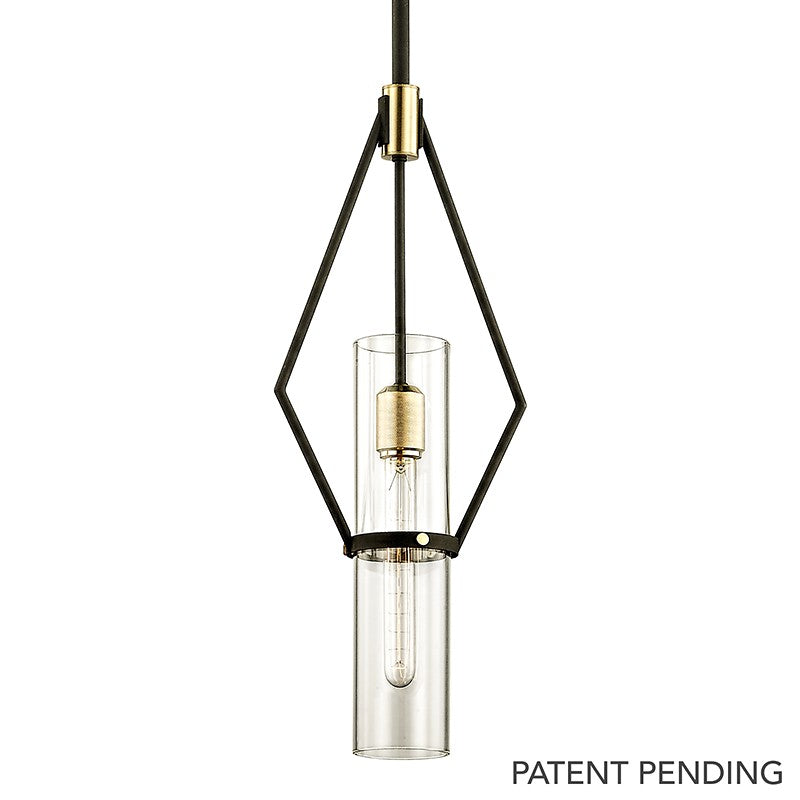 Troy Lighting - F6314-TBZ/BBA - One Light Pendant - Raef - Textured Bronze Brushed Brass