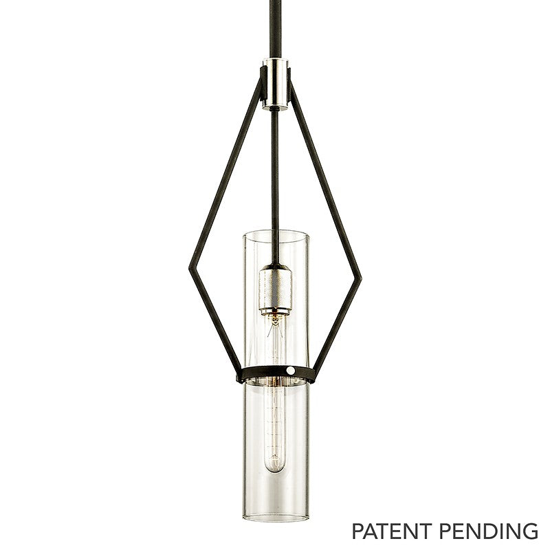 Troy Lighting - F6324 - One Light Pendant - Raef - Textured Black & Polish Nickel