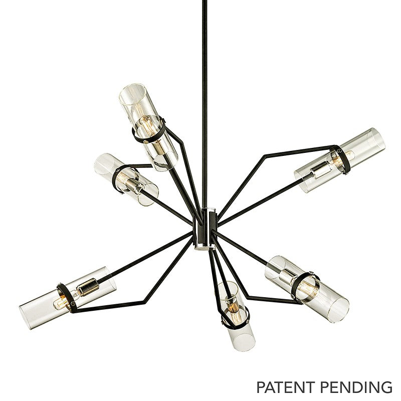 Troy Lighting - F6326-TBK/PN - Six Light Chandelier - Raef - Textured Black & Polish Nickel