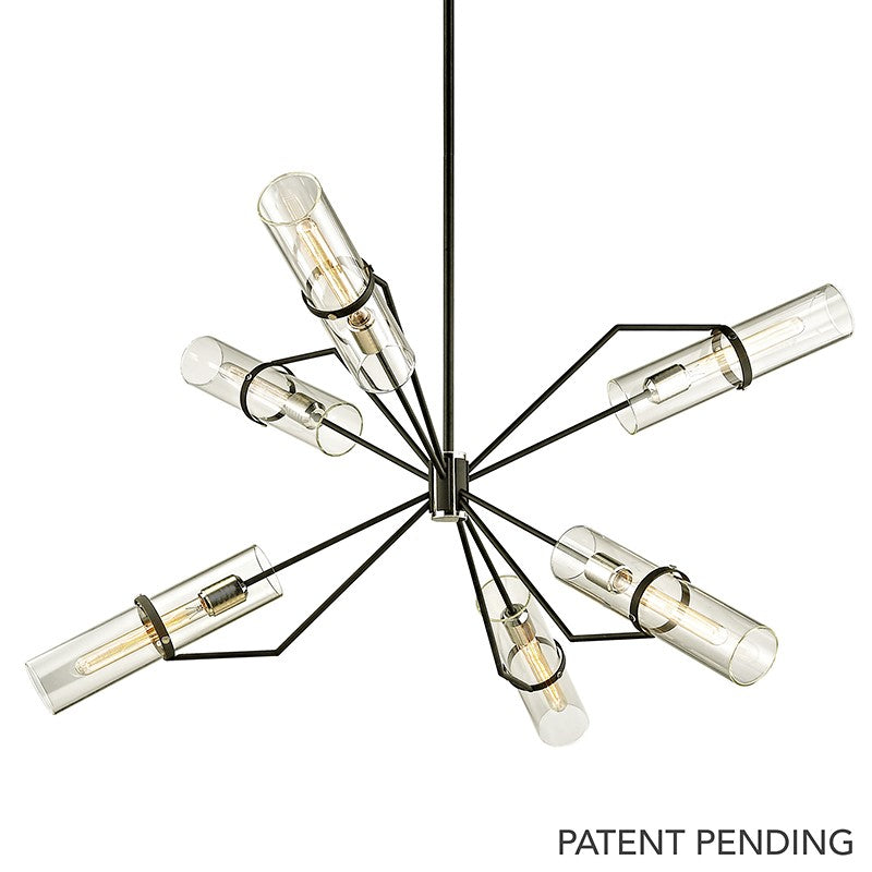 Troy Lighting - F6328-TBK/PN - Six Light Chandelier - Raef - Textured Black & Polish Nickel