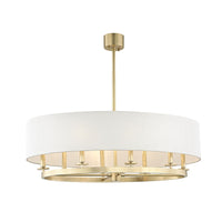 Hudson Valley - 6539-AGB - Eight Light Island Pendant - Durham - Aged Brass