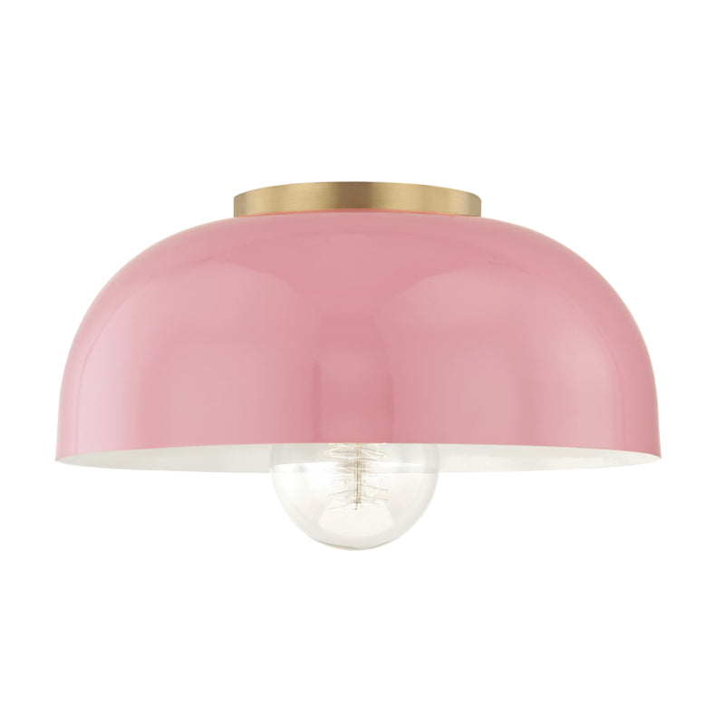 Mitzi - H199501L-AGB/PK - One Light Flush Mount - Avery - Aged Brass/Pink